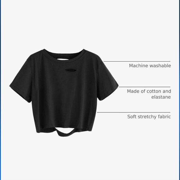 Distressed Ripped Crop Top - Picture 3 of 8